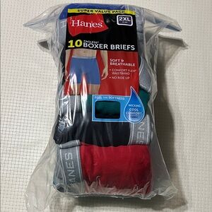 New Tagless‎ Hanes Men's Boxer Briefs 10-Pack Mix Colors 2XL